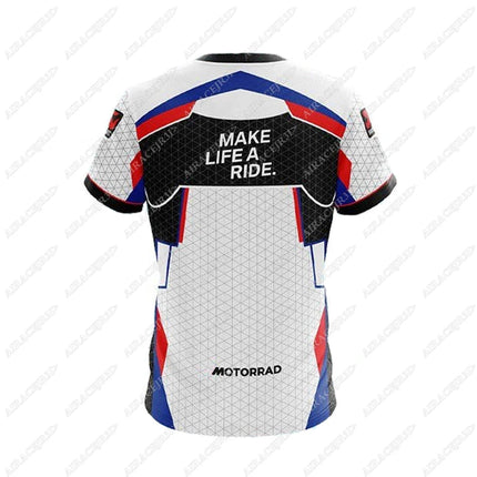 WorldSBK For BMW Motorrad Racing Team Rally Motorsport Motorcycle T-Shirt Summer Mens Quick Dry Breathable Jerseys Black White