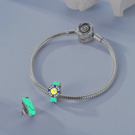 Blue Series 925 Sterling Silver Owl Butterfly Pirate Ship Car Beetle Clogs Charm Fit DIY Bracelet Necklace Fun Matching Gifts