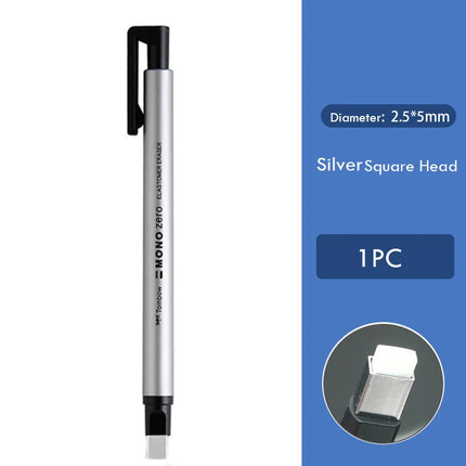 Tombow Precision Refillable Eraser Pen for Artists Japanese Metal Tip 50mm Hard Eraser Core Anti-Break 0.7mm Fixed Lead Supplies
