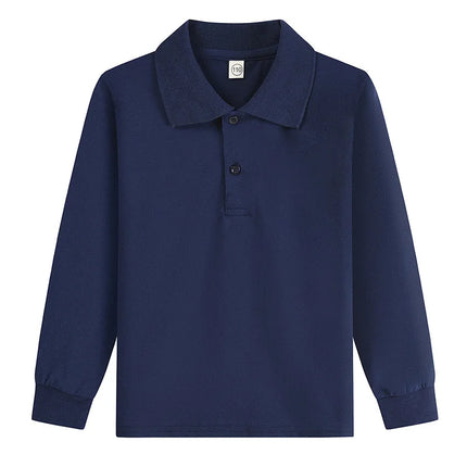 Boy Polo Shirt Kids Clothes Tops Solid Color Turn-down Collar Autumn Long Sleeve Polos Baby Boy T-shirts Children Shirts Teen