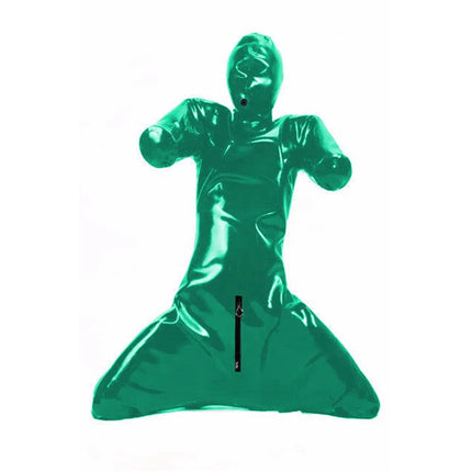 Erotic Latex Bodysuit for Men, Full Body Cover, Faux Leather Catsuit, Open Crotch Clubwear, Prisoner Costumes,PVC Bondage,Zentai