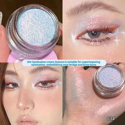 Gellas Eyeshadow Highgloss Creamy Multi-use Pearl Shimmer Highlighter Glitter Waterproof Longlasting Face Contouring Body Makeup