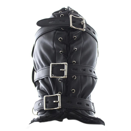 Exotic Accessory Costumes Apparel PU Leather Head Harness Dildo Gag Hood Mask Bdsm Bondage Cosplay Pet Play Headgear Penis Gags