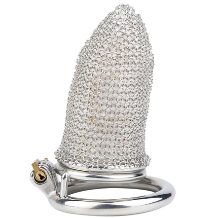 Soft Mesh Stainless Steel Male Chastity Cage Long Hollow Breathable Cock Restraint Device Erotic BDSM Bondage Toys for Men Gay