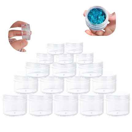 50pcs 5g 10g 15g 20g Mini Empty Clear Cosmetic Jars Refillable Travel Size for Eyeshadow Lip Gloss Cream Lotion Makeup Storage