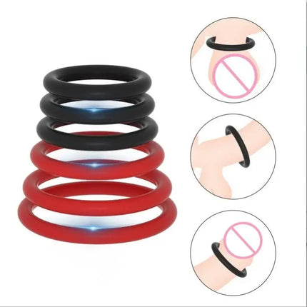 6pcs Adult Product Semen Lock Ring Sex For Locking Male Restraint Foreskin Obstruction Egg Restraint Ring Men Male Adult Sex