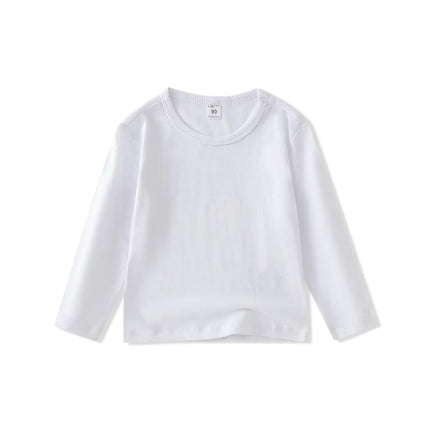 Autumn Spring Cotton Children T-shirt Boys Girls Tees Long Sleeve White Shirt Kids Tops Baby Clothes Solid Black Blue Yellow