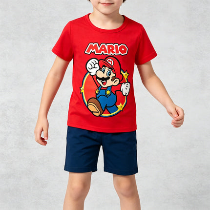 Super Marioes Bros Cute T-shirts Boys Girls Anime Cartoon Cute Short-sleeved Tops Children Summer Fashion T-shirt Kid Clothes