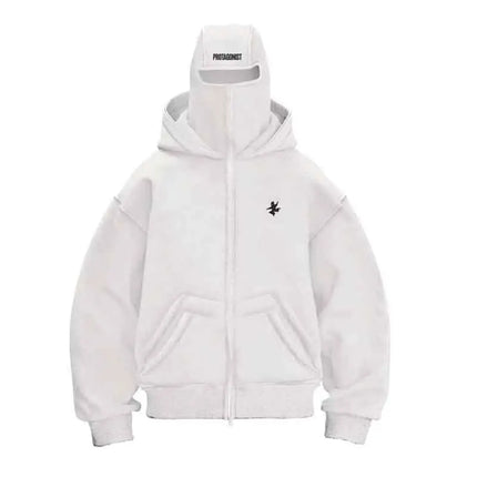 2026 new retro functional style hooded sweatshirt for both men and women, versatile and niche street fashion double hat jacket