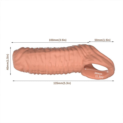 Penis Ring Enlarge Penis Sleeve Sheath Enlargement Enlarger Exposed Head Cock Cover Ring Delay Ejaculation Sexy Sex Toys for Men