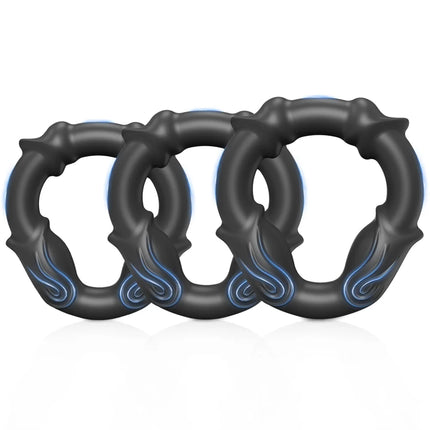 3pcs/Set Silicone Penis Ring Ejaculation Delay Cock Rings Dick Erection Cockring Male Lock Sperm Trainer Adult Sex Toys For Men
