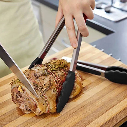 Food Tong Stainless Steel Kitchen Tongs Silicone Nylon Non-Slip Cooking Clip Clamp BBQ Salad Tools Grill Kitchen Accessories