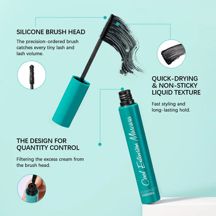 Waterproof Mascara Lash Curling Thick Lengthening Volumizing Eyelash Extension Long-Wearing Sweat-proof Black Mascara Eye Makeup