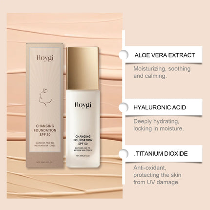 Protective Concealing Foundation: Lightweight & Matte, Gentle & Moisturizing, Brightening, Suitable for Oily & Dry Skin