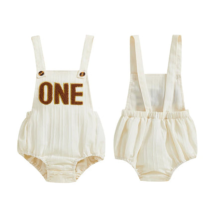 Newborn Baby Overalls Romper 1st Birthday Party Clothes Summer Adorable Sleeveless Square Neck Straps Tank Romper for Girl Boy