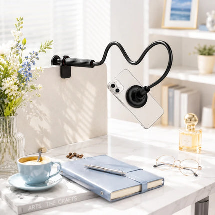 120CM Super Long Gooseneck Magnetic Phone Holder, Freely Adjustable Desktop Bed Stand, All Cellphone Compatible Magnetic Lazy Su