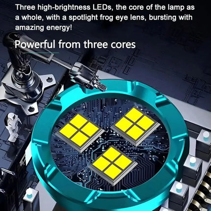 Mini Portable High Brightness 3 LED Flashlight Rechargeable Power Display Multifunctional Mini Outdoor Light Use Fishing Camping