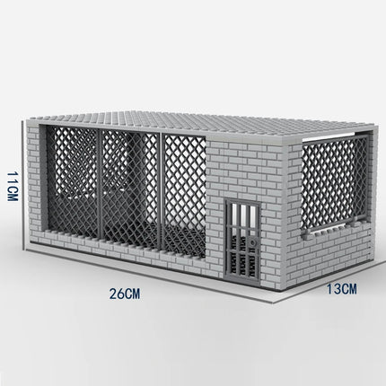 Classic Jail Building Model - Police vs Thief Brick Set for Collection and Display