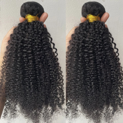 4C Afro Kinky Curly Virgin Brazilian Human Hair Weft Extensions Bundle for African Black Women Weaving Hair