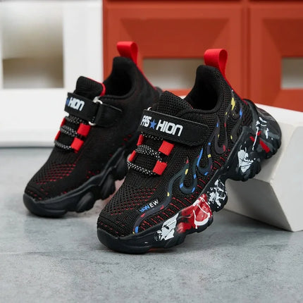 2025 Hot Selling Autumn Breathable Mesh Childrens Sports Shoes Rebound Comfortable Running Shoes Campus Versatile Casual Shoes
