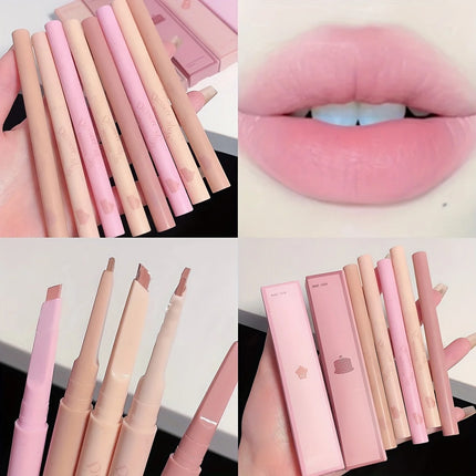 Sweet dessert lip liner pen, automatic rotation, waterproof, long-lasting, non-fading, outlining lip shape lipstick pen.