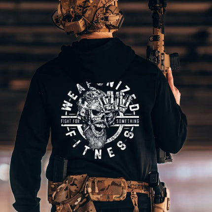 Military Enthusiast Print Men Women Hooded Sweatshirt Autumn Winter Daily Outdoor Vacation Fitness Casual Loose Warm Sportswear