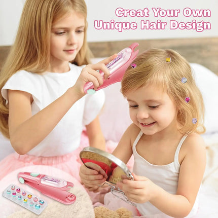 Hair Gem Stamper Kit for Kids, Reusable Bling Hair Jewels Girls Toys, Hair Styling Tool with Shining Diamonds, Birthday Gifts for Girls Age 3-12