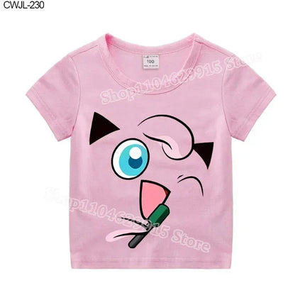 Pokemon Child T-shirt Fashion Clothes Pikachu Print T-Shirts Boutique Kids Clothing Boys Charmander Summer Tops Birthday Gift