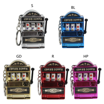 Mini Fruit Slot Machine Keychain Lucky Charm Jackpot Keychains Mini Casino Pendant Bag Charm Novelty Gifts for Kids Adults