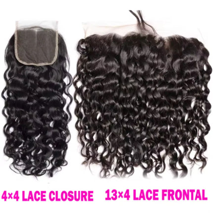 13x4 Transparent HD Lace Frontal Closure Straight Water Wave Kinky Curly 4x4 Lace Closure Only Virgin Human Hair Preplucked