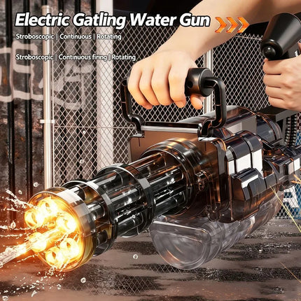 SSAuto Gatling Water Cannon Rotating High-Pressure Large Capacity Gatling Water Gun Toy Adults Outdoor Summer Fun Play Kid Gifts