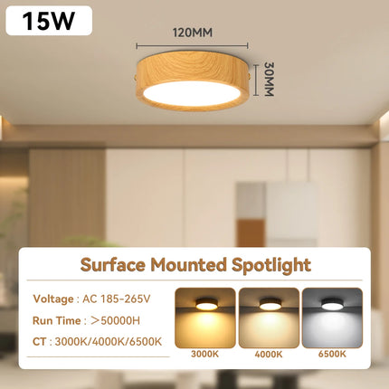 GX53 Downlight Wooden Ceiling Lamp 220V Indoor Decor Lamps Room Lighting Living Room Corridor LED Down Lights for Street Bedroom