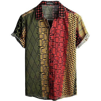 Mens Casual Hawaiian Floral Shirts 3D Full Print Short Sleeve Button Down Tropical Beach For Men Camisa Manga Masculina