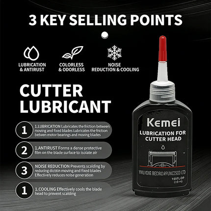 Kemei 55/30ml Professional Hair Clipper Lubricant Oil Blade Maintenance Lube Reduces Noise, Prevents Rust Extends Lifespan