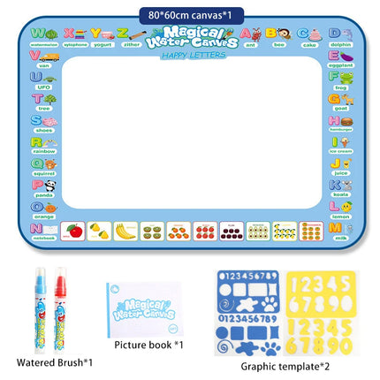 100x80CM Magic Water Drawing Mat Toys Coloring Doodle With Reusable Fluorescent Pen Painting Board Magic Toys Mat Kids Gifts