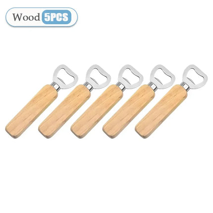1-40PCS Wooden Handle Beer Bottle OpenerWooden Beer Bottle OpenerSolid Wood Beer Bottle OpenerStainless Steel Beer Bottle Opener