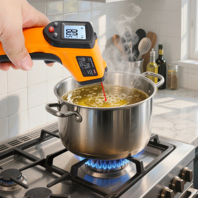 New Infrared Thermometer Handheld Temperature Gun Non-Contact Laser Heat Tester -50-600°C for Industrial Home Automobile Use