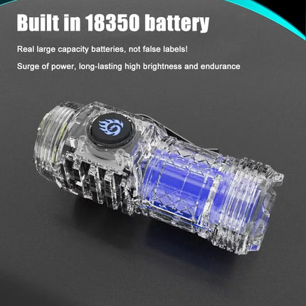 High Strong Power LED Flashlight Built-in Battery Type-C Rechargeable with Pen Clip Torch Outdoor Camping Emergency Lantern