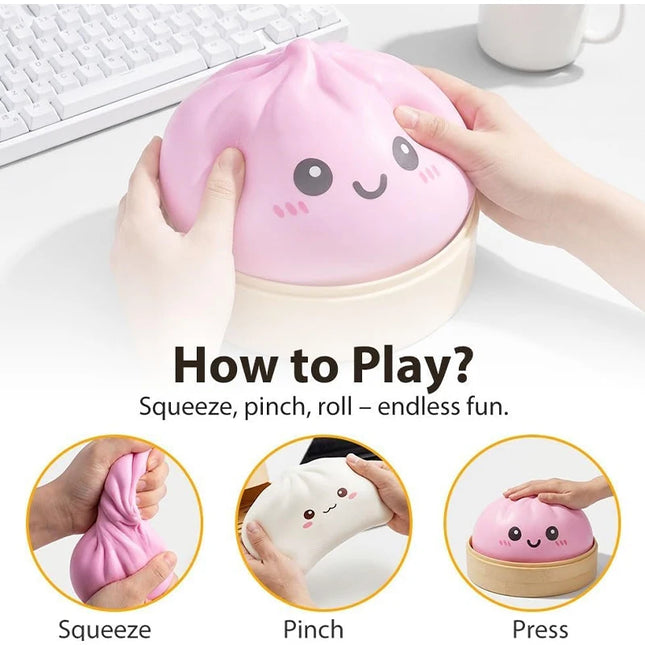 Extra Large 25cm Dumpling Squishy Slow Rebound Sensory Fidget Toy with Colorful Design Soft Stress Ball Home Office Party Gift