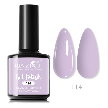 QAZIXU 48 Colors 10ml Red Black White Gel Nail Polish Manicure Semi Permanent Soak Off UV Nail Art Varnish Nail Supplies