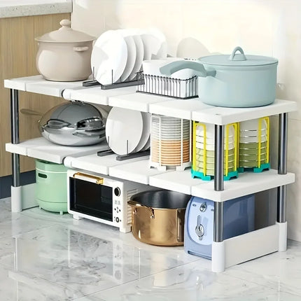 Adjustable Under-Sink Storage Rack - Stainless Steel Multi-Layer Space-Saving Storage Rack, Suitable for Kitchen and Bathroom Cabinets, Durable Wood-Free Design, Easy to Install, Multifunctional Under-Sink Shelf, Ideal Placem