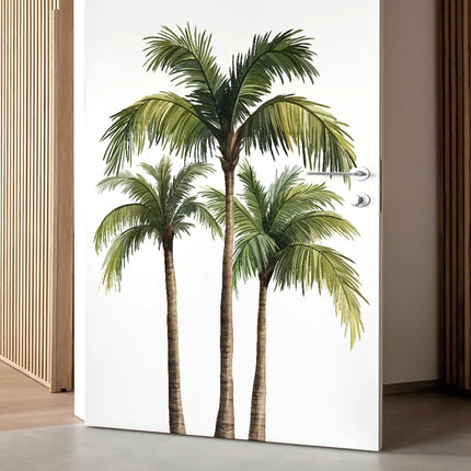 Coconut Tree Wall Stickers For Living Room Natural Bedroom Wardrobe Skirting Wall Decoration Self-adhesive Decor Sticker