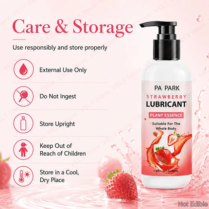 Strawberry Scent Water-Based Lubricant 150ml – Smooth Glide Non-Sticky Personal Lubrication, Easy Cleanup Intimate Gel, Pump Bottle Design for Couples, Romantic Nights, Bedroom Fun, Adult Toys Use & Daily Intimate Comfort