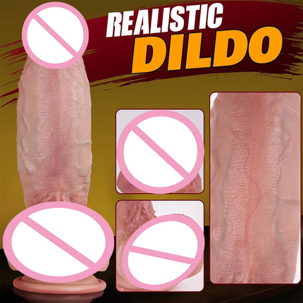 7 Inch Girth Huge Thick Dildo Dual Density Silicone Dildos with Strong Suction Cup G-spot Realistic Dildo Anal Sex Toys for Men