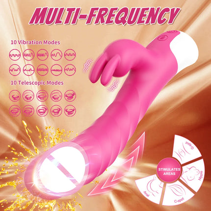 Powerful Rabbit Vibrator Dildo For Women Dual Vibration G Spot Clitoris Stimulation Masturbators Vaginal Massager Adult Sex Toys