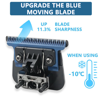 Compatible BabylissPRO 707Z JUCAI F7878 Professional Barber Trimmer Replacement Carbon Steel DLC Blade Blue Moving Blade