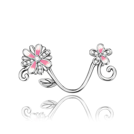 925 Silver Flowers Bouquet Rose Sunflower Blossom Petal Charms Beads Pendant Bracelet Necklace DIY Valentine's Day Gift Jewelry