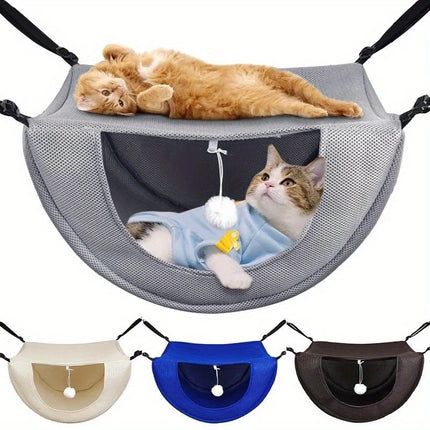 Breathable Mesh Cat Hammock Bed Hanging Cave Bed for Cage Table Wall Mount Adjustable Cat Hammock Sleeping Nest for Indoor Use