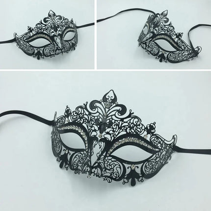 Lady Women Crown Style Sexy Half Face Ultra-light Metal Mask Halloween Party Masquerade Evening Mardi Gras Funny Costume Props