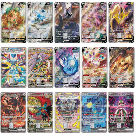 Anime Cartoon Diy Stickers Skin Film Ptcg Japanese Eevee Mewtwo Fashion Figure Debit Credit Bus Bank Visa Card Laser Decal Decor